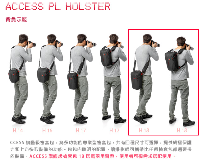 Manfrotto 曼富圖 ACCESS H-18 旗艦級槍套包