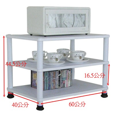【MIT】寬60三層置物架(可選固定腳/活動腳)素雅白色