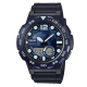 CASIO 悍將世界地圖玩家潛水風格雙顯運動錶(AEQ-100W-2A)-藍/47.7mm product thumbnail 1