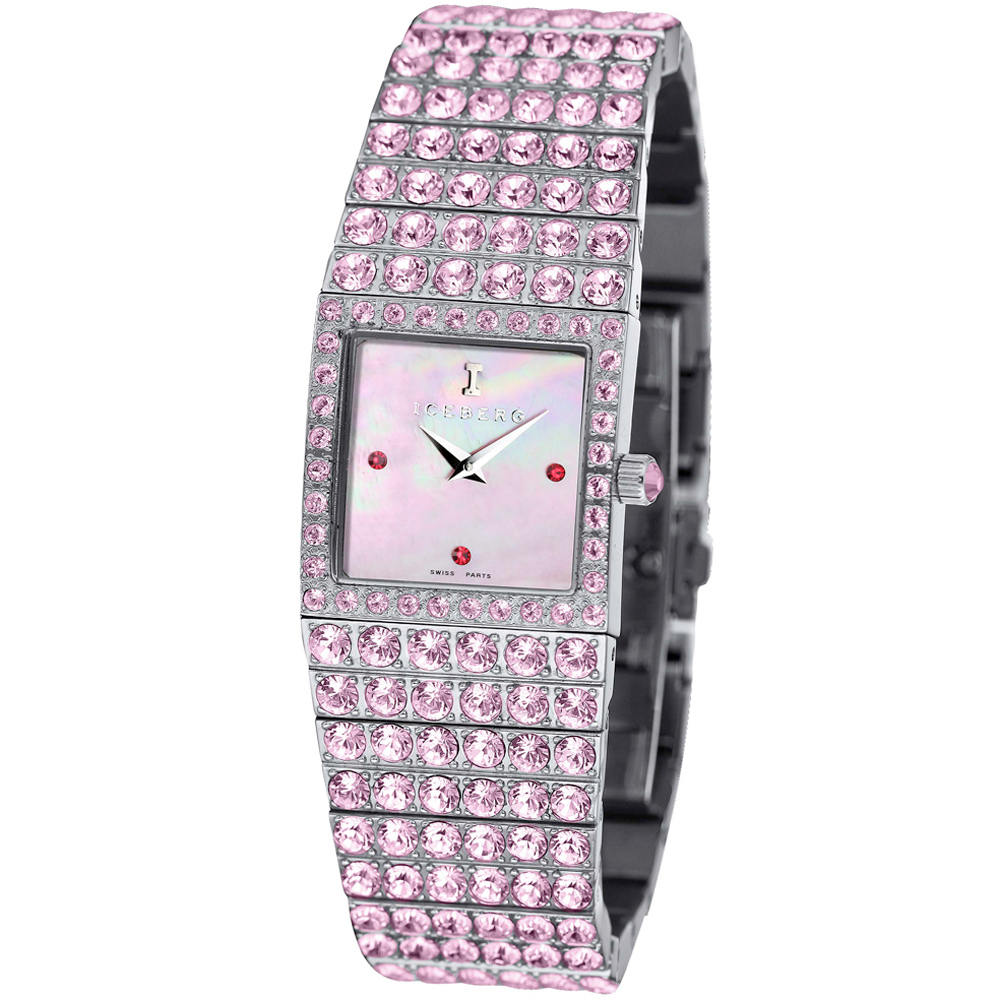 ICEBERG 璀璨風華粉紅珍珠母鑽錶-粉紅鑽/20x23mm