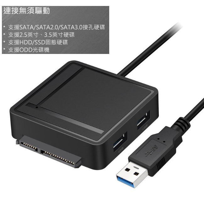 MAX+USB3.0 to SATA/SD-TF/2 Port USB3.0 三合一集線器