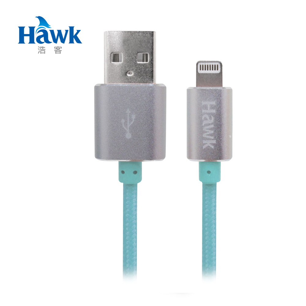 Hawk 鋁合金iPhone 5 Lightning 充電傳輸線-粉綠