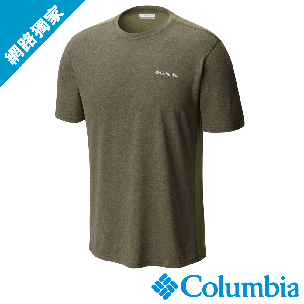 Columbia哥倫比亞 男款-快排短袖上衣軍綠 UAM13010AG