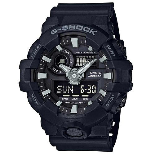 G-SHOCK創新突破金屬感搶眼視覺休閒錶(GA-700-1B)-黑面/53.4mm