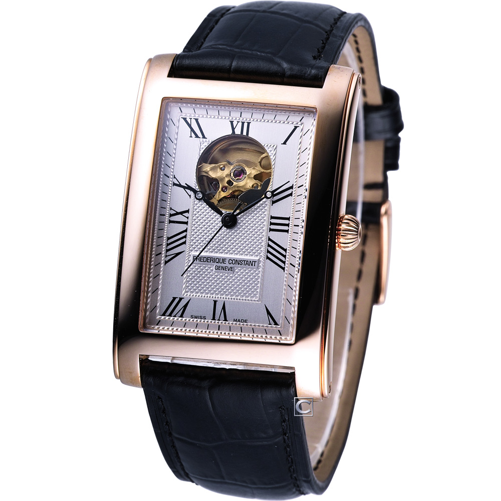 CONSTANT 康斯登 時尚自動機械腕錶-銀白x玫瑰金色/31x47mm