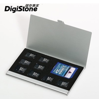 DigiStone 超薄型Slim鋁合金 多功能記憶卡收納盒(1SD+8TF)X1P