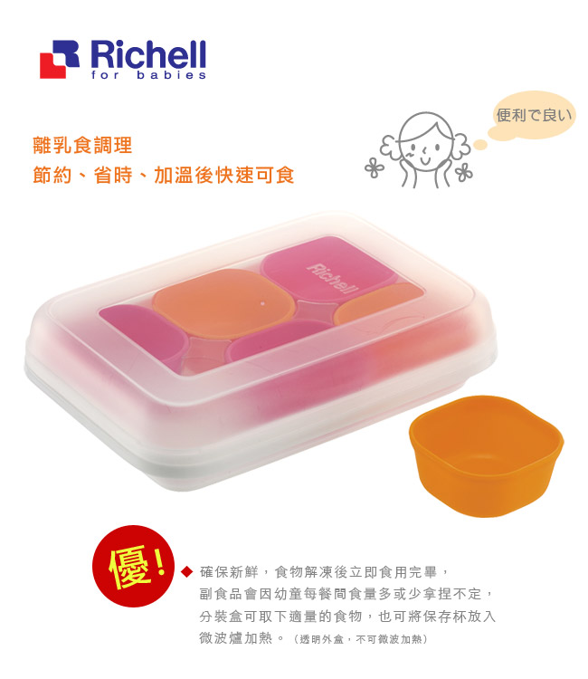 Richell日本利其爾 離乳食分裝盒-25ml(6入)