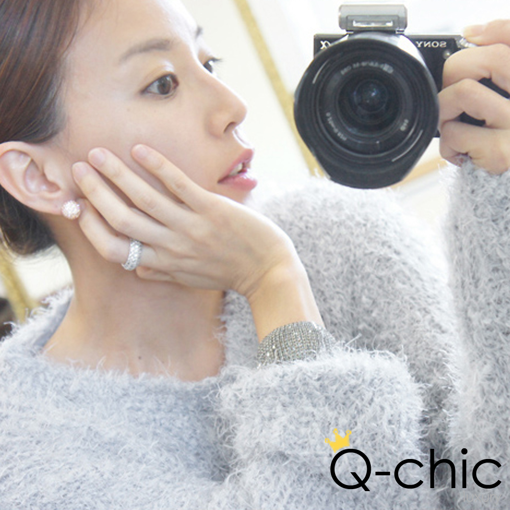 【Q-chic】柔軟毛毛感素雅針織衫 (共四色)