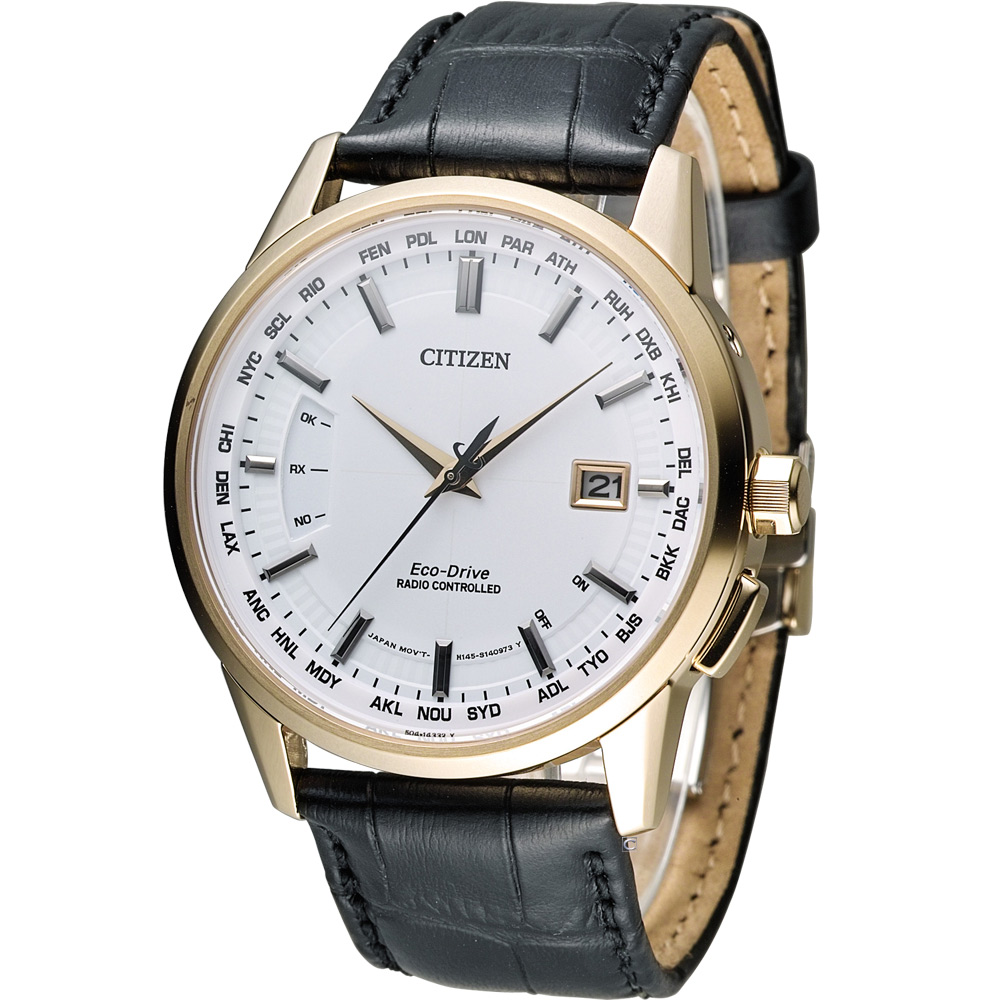 CITIZEN 星辰 萬年曆優雅典範電波腕錶(CB0153-13A)-44mm