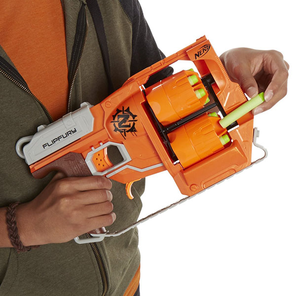 孩之寶Hasbro NERF系列 兒童射擊玩具 打擊者系列 雙重輪轉手槍 B0562