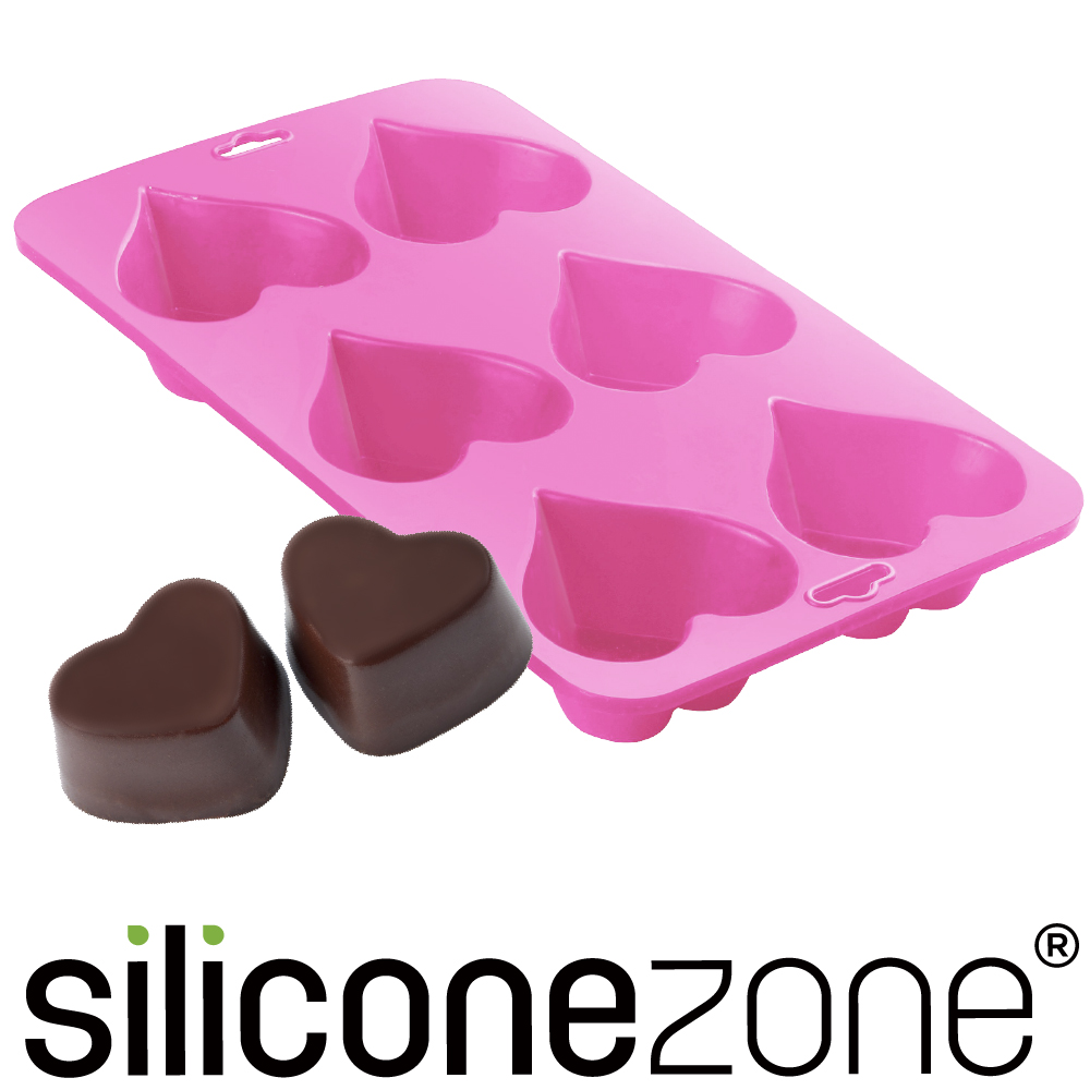 Siliconezone 施理康耐熱大愛心造型巧克力模/冰模-粉色
