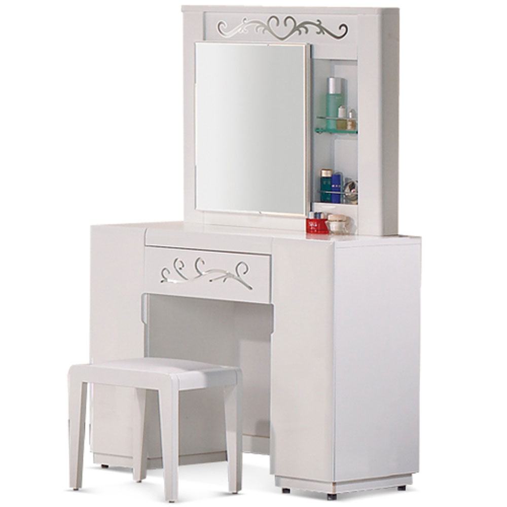 Home style《賈柏斯》3.3尺白色化妝台(含椅)