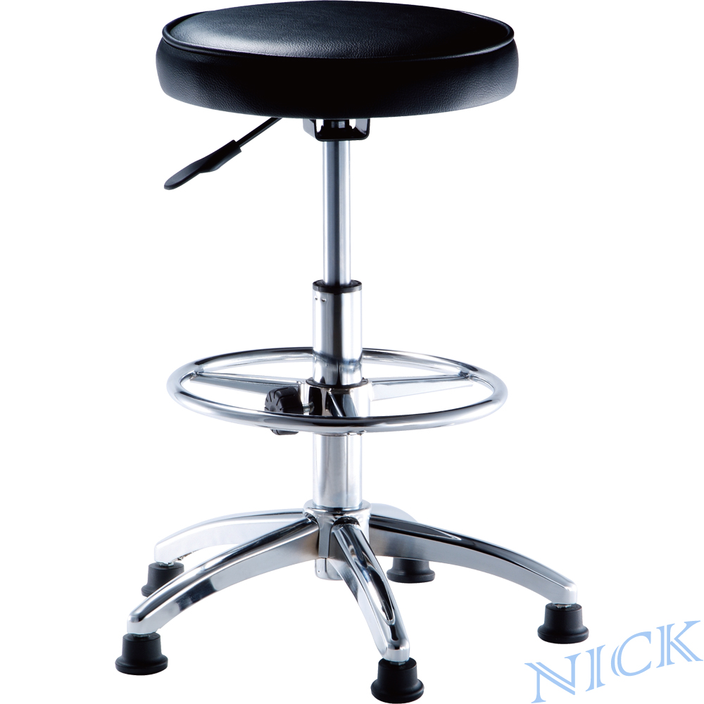 NICK 高圓型電鍍固定腳吧檯椅(可調式腳踏圈)