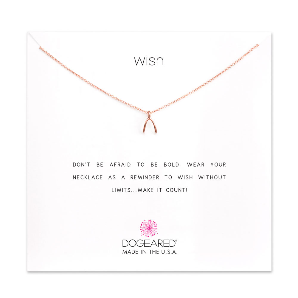 【Dogeared】美國品牌 Wish wishbone 許願骨小款玫瑰金色許願項鍊