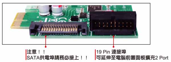 伽利略 PCI-E USB3.0 4 Port擴充卡 (前2-19in+後2）