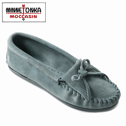 MINNETONKA-KILTY SUEDE MOC經典麂皮流蘇莫卡辛-灰藍色