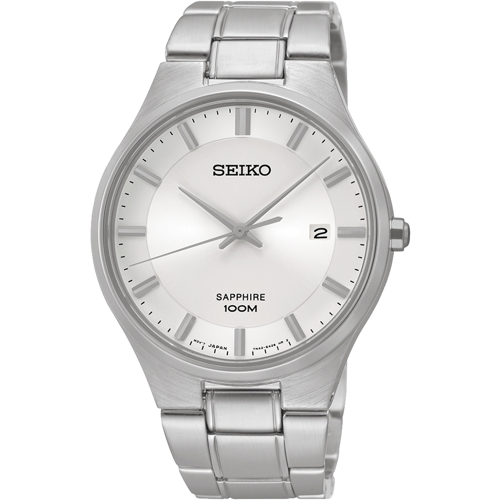 SEIKO 藍寶石水晶時尚腕錶(SGEH27P1)-銀/40mm