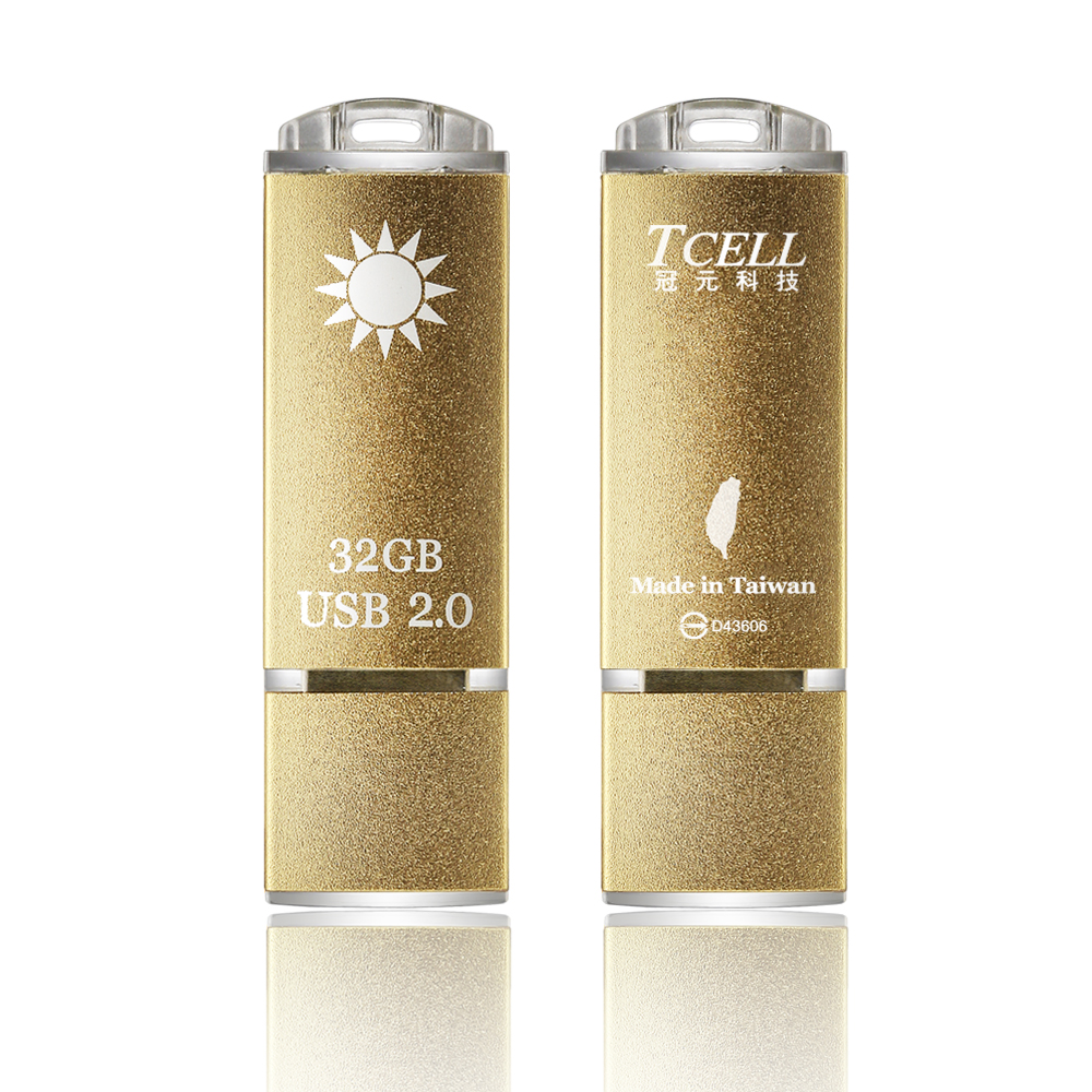 TCELL 冠元-USB2.0 32GB 國旗碟 (香檳金限定版)