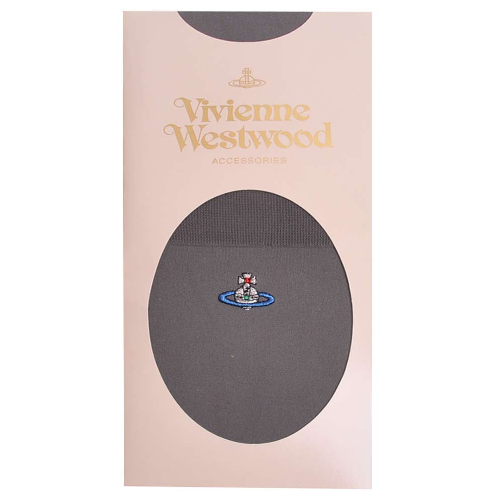 VIVIENNE WESTWOOD 刺繡行星圖騰半統襪(灰色)