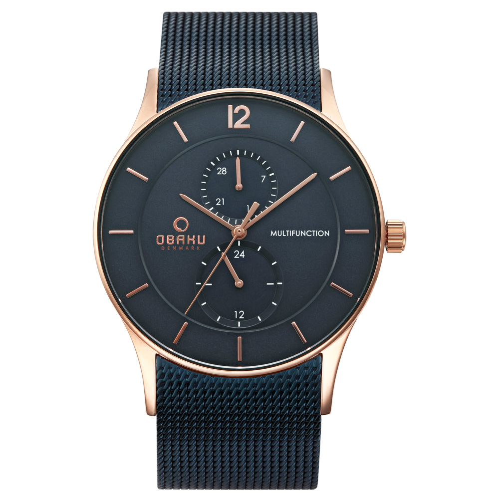 OBAKU 攻佔視覺雙眼計時米蘭腕錶-V157GMVLML/43mm