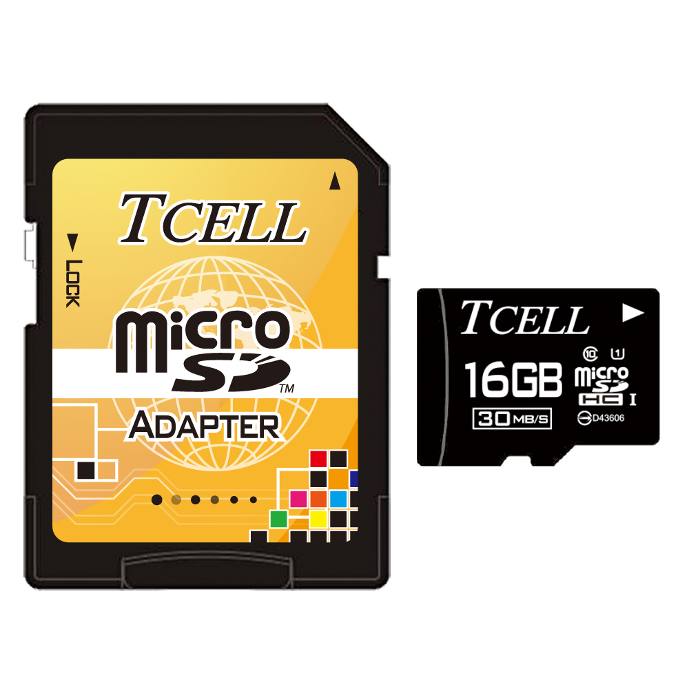 TCELL冠元 MicroSDHC UHS-I 16GB 30MB/s高速記憶卡 C10