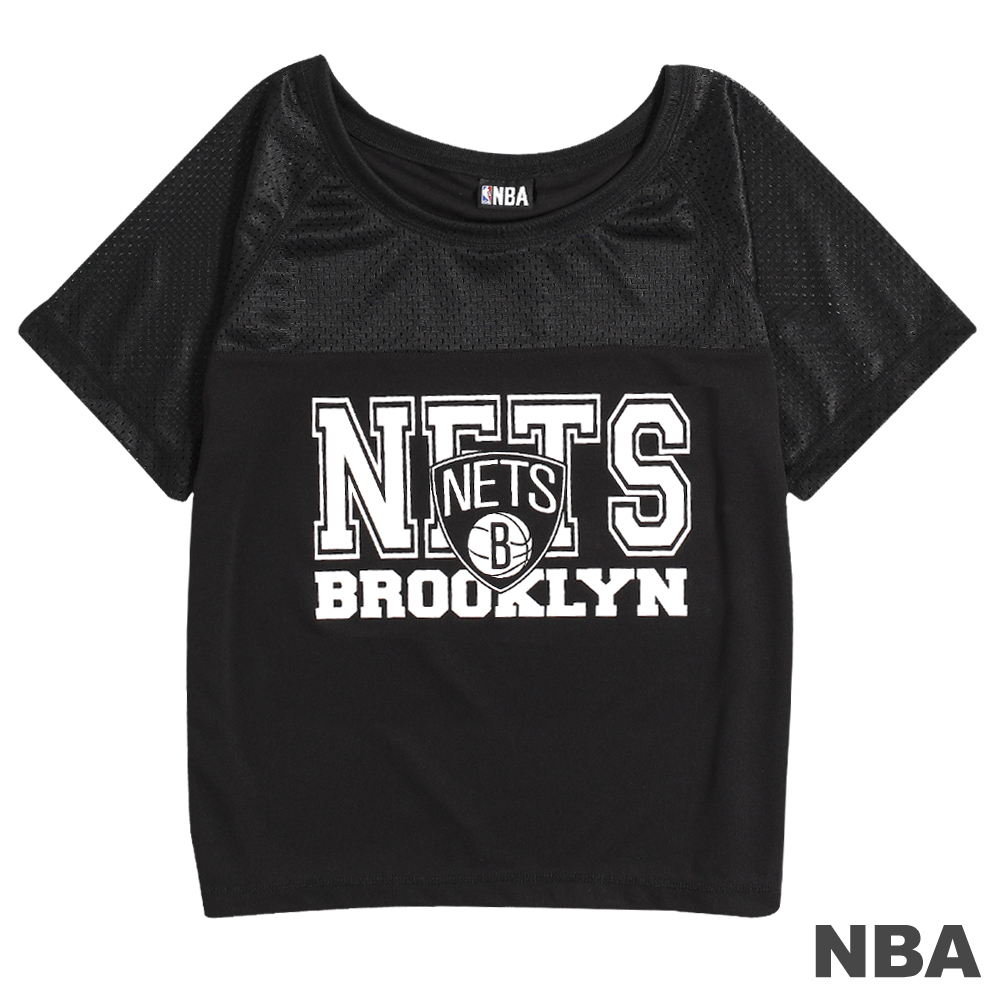 NBA-布魯克林籃網隊運動風百搭上衣-黑(女)