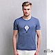 歐洲貴族oillio 圓領T恤 創意印花 質感設計 藍色 product thumbnail 1