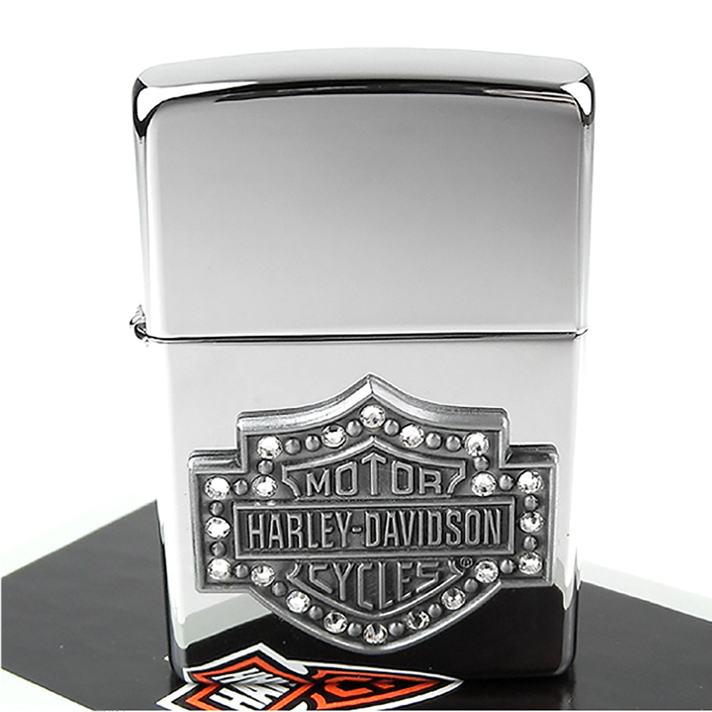 【ZIPPO】美系~哈雷~Harley-Davidson-施華洛世奇水晶貼飾打火機