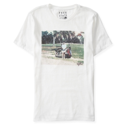 AERO 男裝 美國農夫造型短T恤(白)