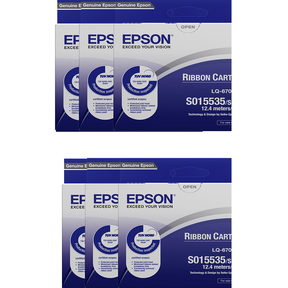 (六入)EPSON S015535黑色色帶