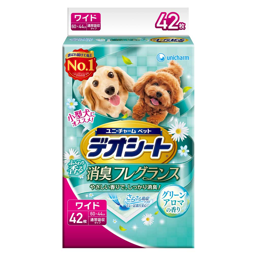 日本Unicharm消臭大師 小型犬狗尿墊 森林香 LL號 42片裝 x 1包