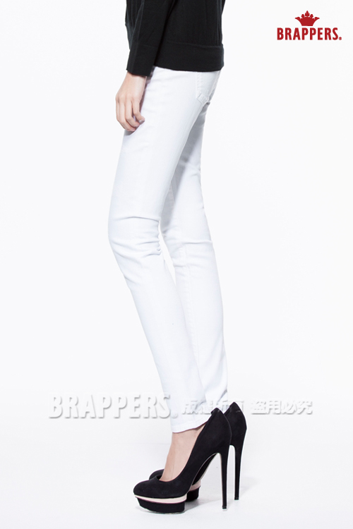 BRAPPERS 女款 新美腳Royal系列-中低腰彈性窄管褲-白