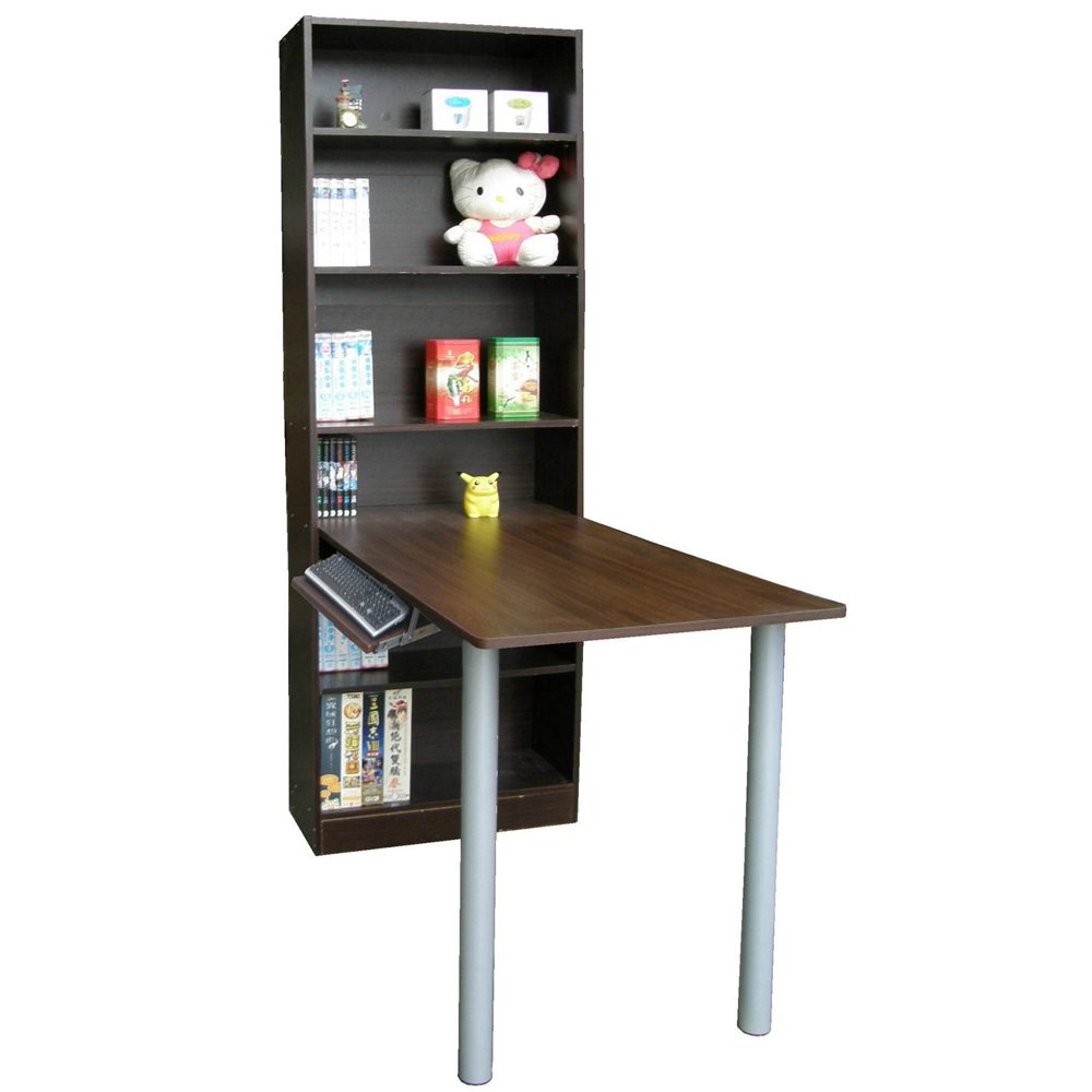 Dr. DIY 大6格書櫃型書桌/電腦桌-深胡桃木色
