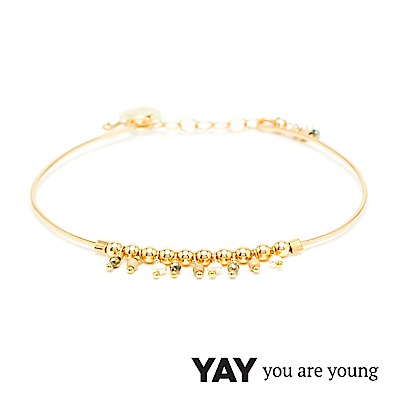 YAY You Are Young 法國品牌 Frida 寶石花束手環 白珍珠X星辰豆豆
