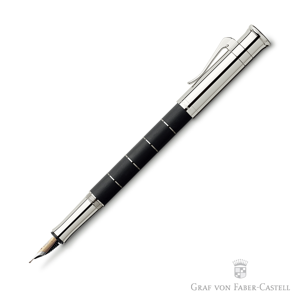 GRAF VON FABER-CASTELL 經典系列黑檀木白金環鋼筆