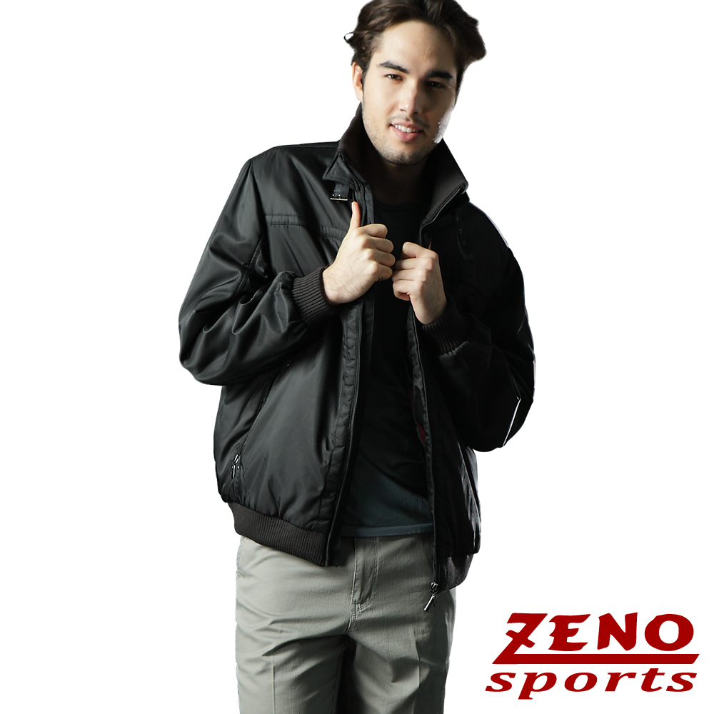 ZENO 韓風立領防風釦時尚外套‧黑色