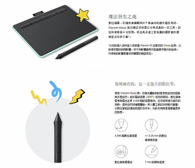 Wacom Intuos Basic 繪圖板 (入門版 CTL4100)(黑)