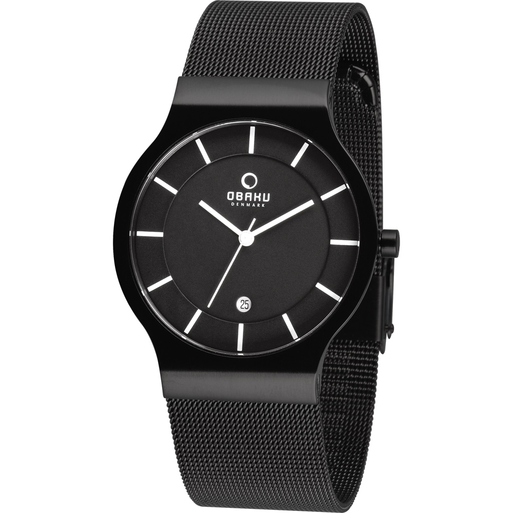 OBAKU 極簡時代優雅米蘭腕錶-黑/38mm