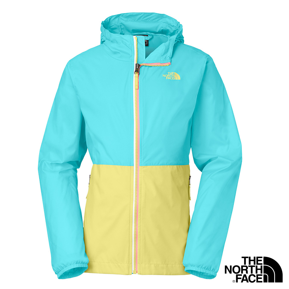 The North Face 女童 風衣外套 幸運藍