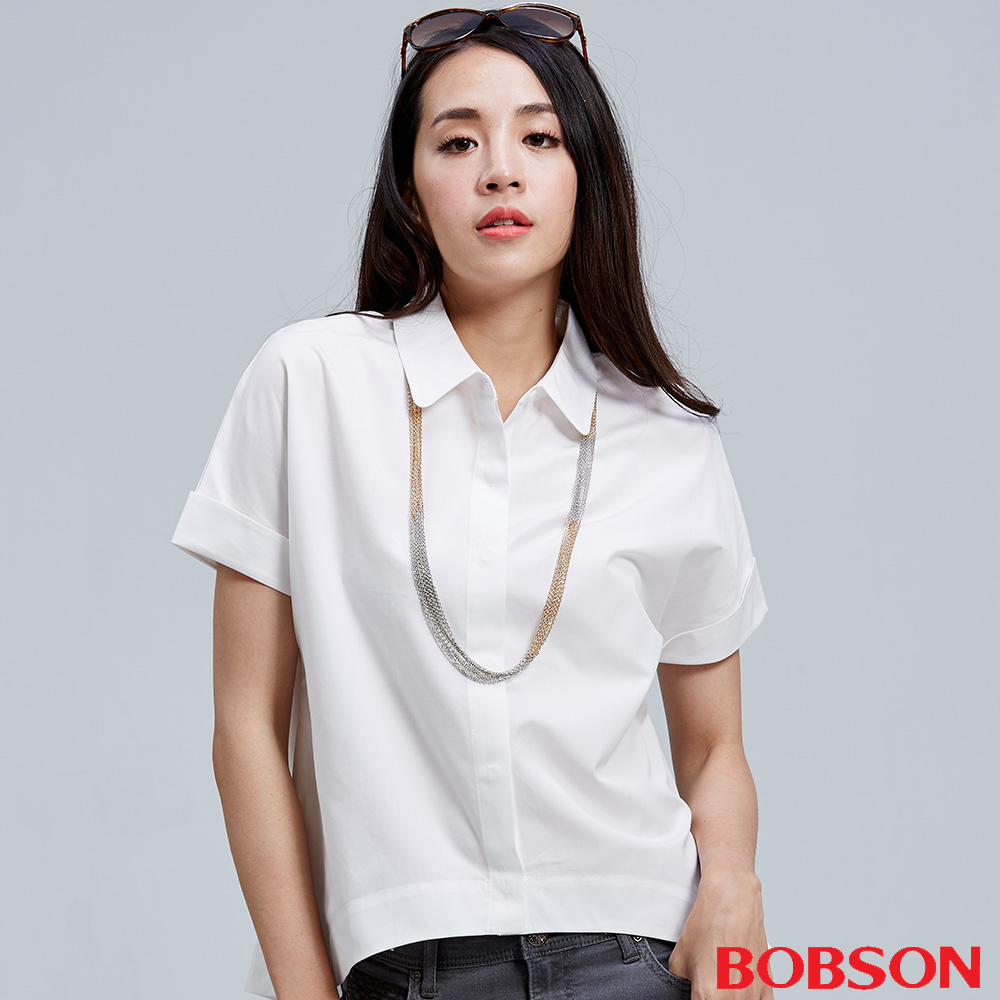 BOBSON 女款連袖寬版襯衫