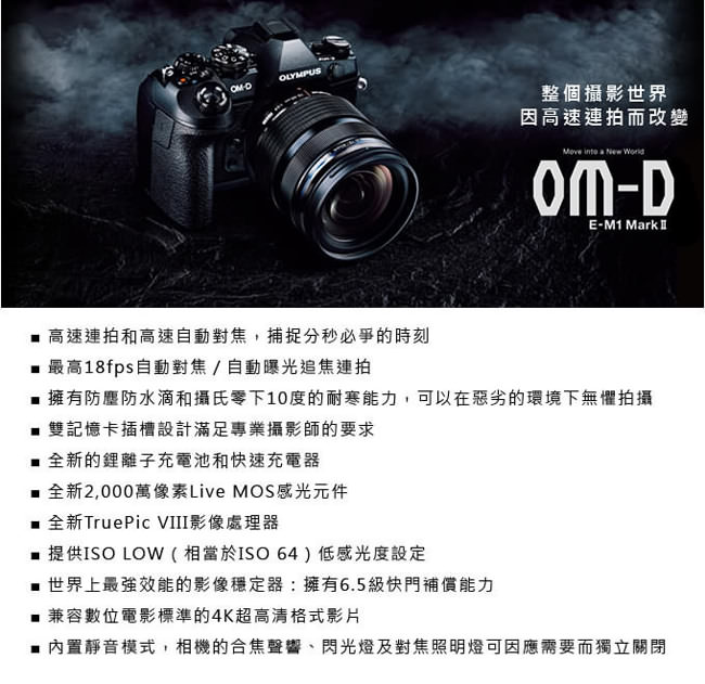 OLYMPUS E-M1 Mark II+M12-40mm Pro 單鏡組*(平輸中文)