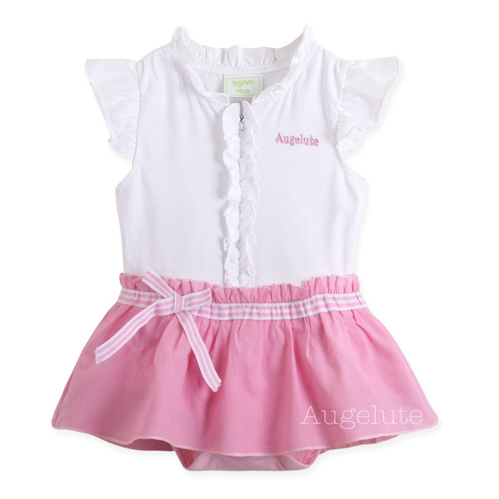 【baby童衣】嬰兒包屁裙 公主褶皺花邊設計短袖寶寶連身衣 32153