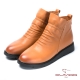 CUMAR舒適真皮 簡約風格造型短靴-棕色 product thumbnail 1