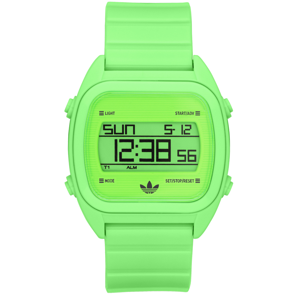 adidas 三葉數位電子錶-螢光綠38mm