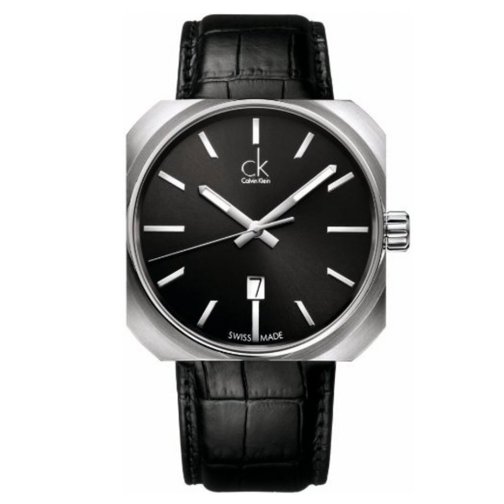 cK Solid 現代流行個性時尚腕錶-黑/42mm