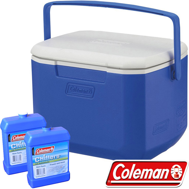 Coleman 27859_藍 15L Excursion行動冰箱+冷媒*2 公司貨保冰桶