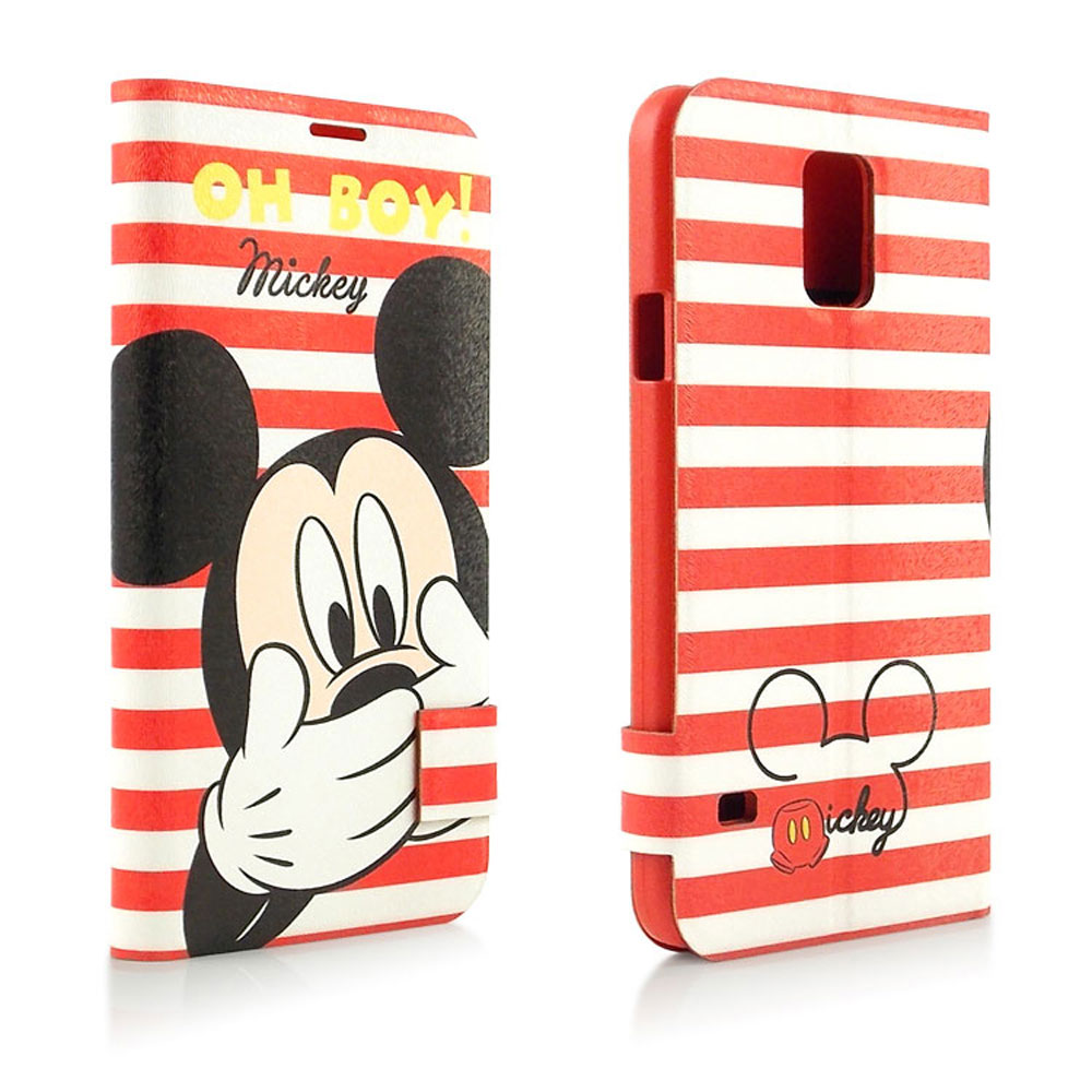 Disney Samsung Galaxy S5 OH BOY!摀嘴米奇彩繪可立式皮套