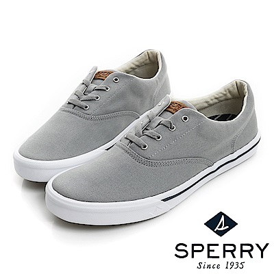 SPERRY Striper 潮流進化吸震減壓帆布休閒鞋(男)-灰