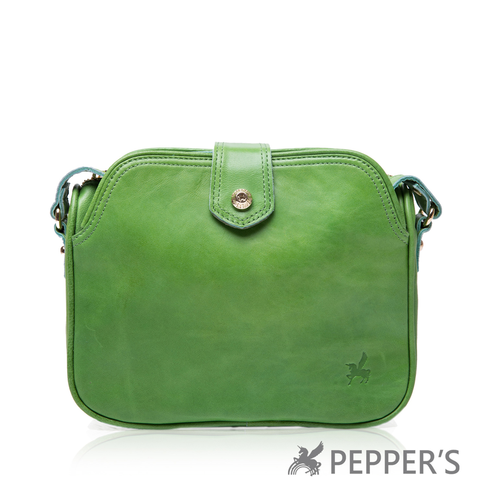 PEPPER`S-水蠟羊皮兩用小包-綠
