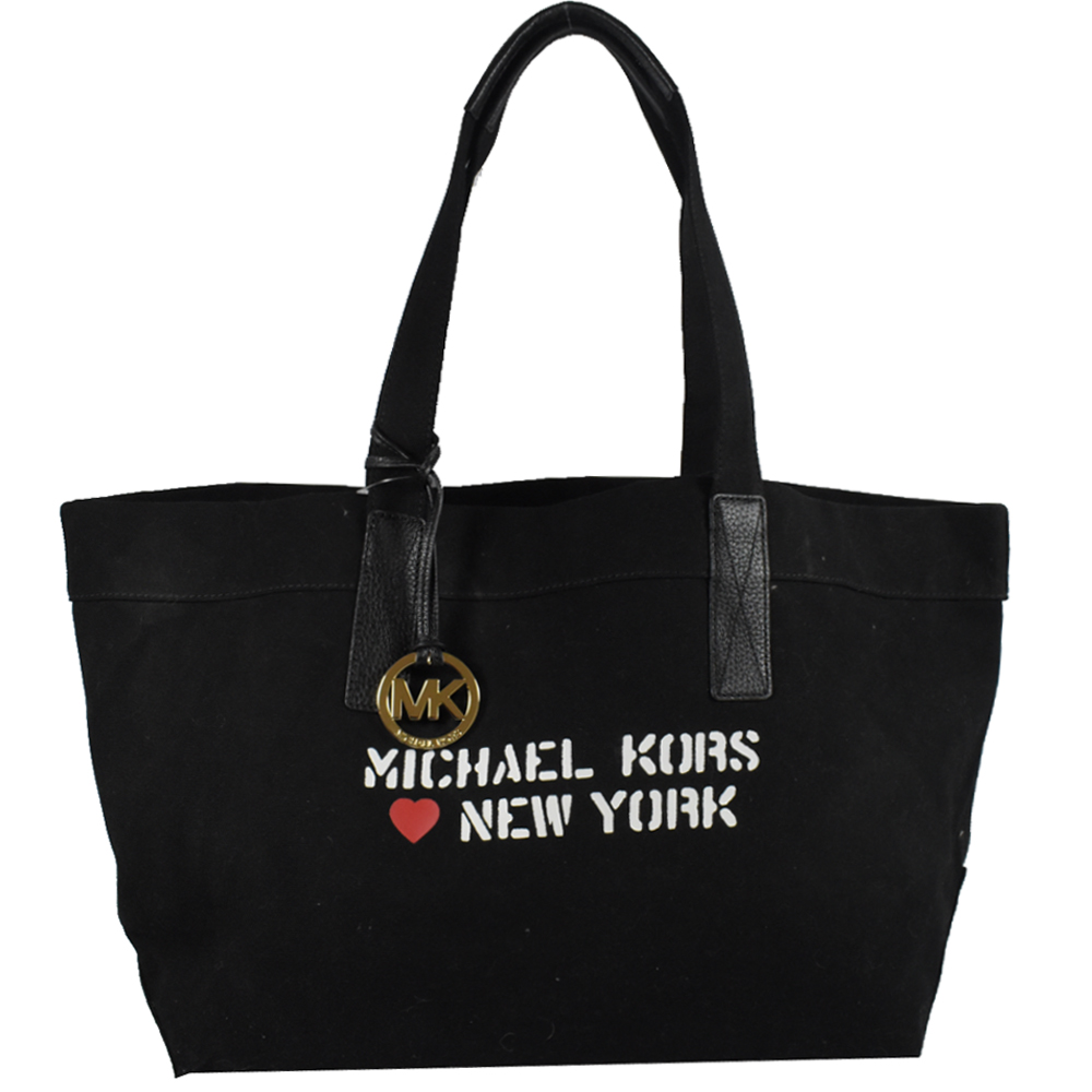 MICHAEL KORS CITY TOTE帆布托特包(黑/NY) | 購物包/肩背包| Yahoo奇摩購物中心